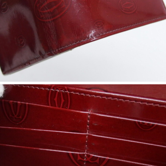 CARTIER Happy Birthday Bifold Long Wallet Bordeaux [Deep Red] - Picture 9 of 10